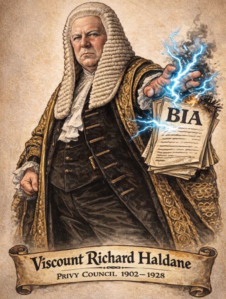 Illustration of Viscount Richard Haldane. Unregulated debt consultants pose serious threat to Canadian insolvency. Insights for Canada from the UK and Australia